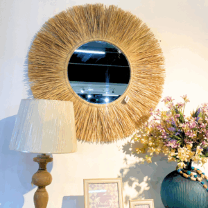Handmade Karanday Wall Mirror – 1m artisan Natural Fiber Décor