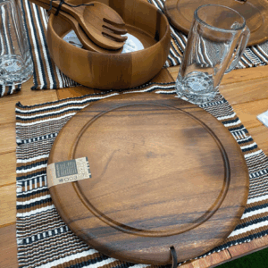 Set of 6 Black and Brown Handmade Placemats 40x30 with 75x30 Table Runner – 100% Cotton Handwoven in Carapeguá