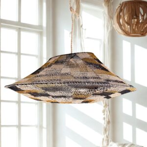 Lámpara de caraguatá artesanal negra de 80cm x 30cm