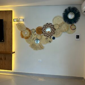 Set decorativo artesanal con espejos - 2metros de largo -  fácil instalación