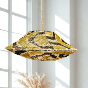 Lámpara de caraguatá artesanal verde – 60x30 cm