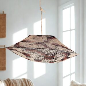 Lámpara de caraguatá artesanal verde – 80cm x 30cm