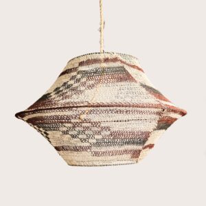 Lámpara colgante de caraguatá artesanal – Trama natural 60 × 30 cm