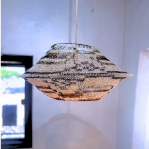 Lámpara Colgante Artesanal Nivaclé Compacta — Fibra Natural del Chaco paraguayo