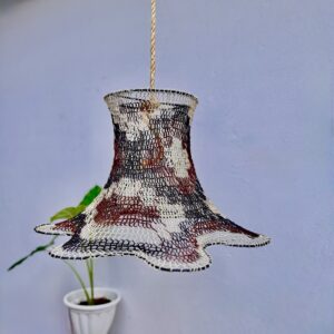 Lámpara artesanal de caraguatá 40x35 cm – Fibras naturales para interior