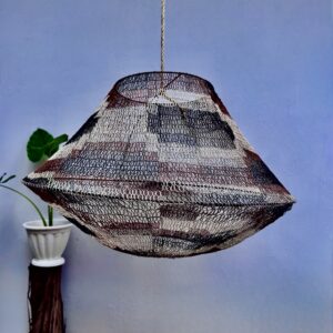 Lámpara colgante artesanal de caraguatá 80x40cm – Artesanía paraguaya Nivacle