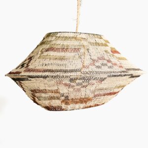 Lámpara Colgante Artesanal Nivaclé Compacta — Fibra Natural del Chaco paraguayo