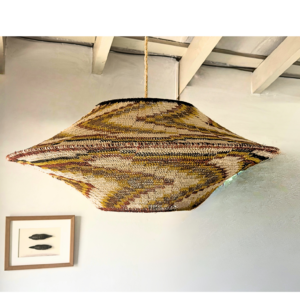 Handwoven Caraguatá Lamp 80x30 cm | Contemporary Earth-Tone Design