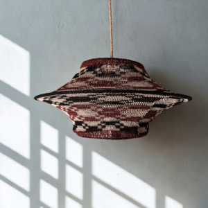 Lámpara artesanal 60x30 cm | Diseño versátil en blanco, rojo y negro