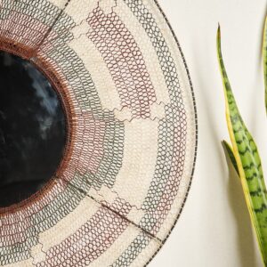 Espejo artesanal de caraguatá 80 cm – Fibra natural tejida a mano