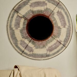 Espejo artesanal de caraguatá 80 cm – Fibra natural tejida a mano