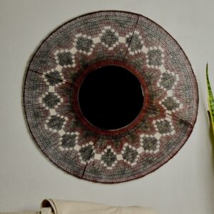 Espejo decorativo tejido en caraguatá 80 cm – pieza única
