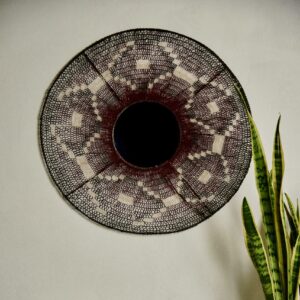 Espejo artesanal de caraguatá 60 cm – tejido a mano