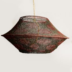 Lámpara artesanal oscura 60x30 cm | Diseño contemporáneo en rojo y verde