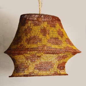 Lámpara artesanal 40x30 cm | Ideal para mesas en tonos mostaza y granate