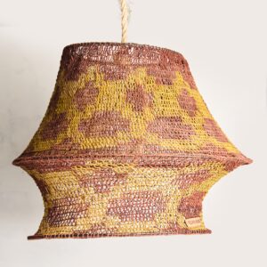 Lámpara artesanal 40x30 cm | Ideal para mesas en tonos mostaza y granate