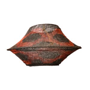 Lámpara boho 60 cm en fibra natural – tonos rojos y negros con efecto decorativo intenso