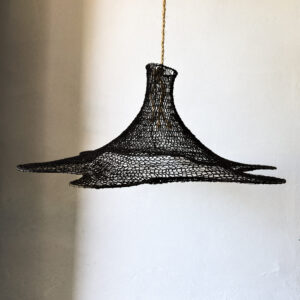 Lámpara Colgante artesanal de fibras de Caraguatá de 80 cm en Color negro