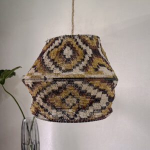 Lámpara colgante 40 cm en fibra natural de Caraguatá hecho a mano por artesanos Nivaclé.