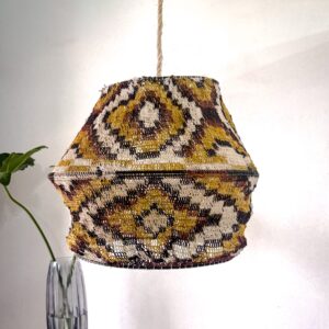 Lámpara colgante 40 cm en fibra natural de Caraguatá hecho a mano por artesanos Nivaclé.